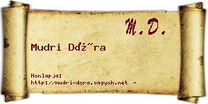 Mudri Dóra névjegykártya